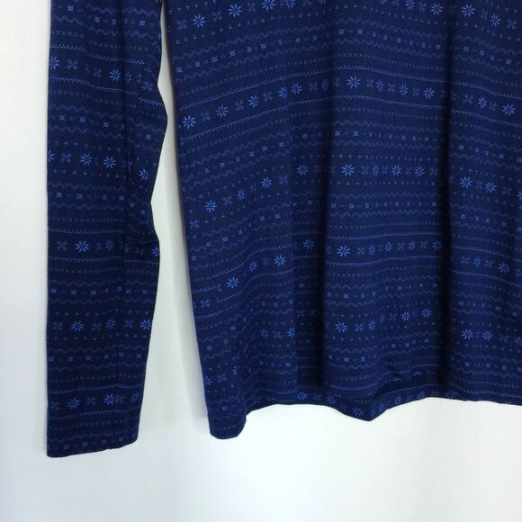 32 Degrees Heat Long Slve Scoop Neck T Shirt Athletic Blue Floral Weatherproof L - Picture 4 of 7